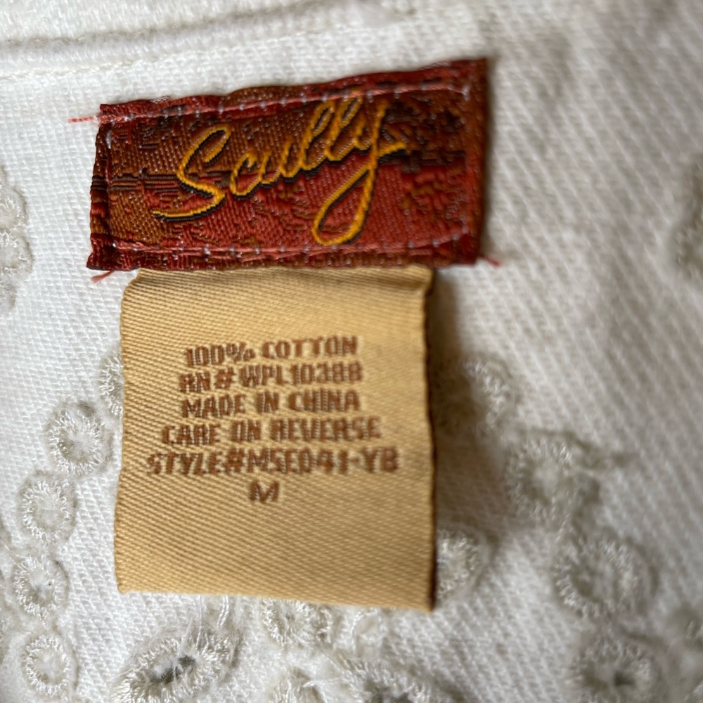 Scully Western Style Cream Jean Jacket with Suede Fringe - Picture 9 of 9
